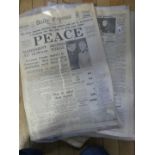A collection of WWII interest newspapers, to include Daily Express, Daily Herald, Daily Mirror,