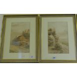 Ferneley Ramus (1904) - 'Country Cottages', a pair, watercolours, each signed and dated,