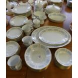 Noritake Classique pattern tableware to include tea set, dinner plates, side plates, meat plates,