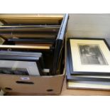 A large mixed lot of various framed 19th Century engravings, watercolours and other pictures.