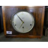 An Art Deco period Elliott mantel clock in walnut veneered case,