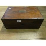 A brass bound mahogany storage box.