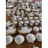 A large quantity of Royal Albert Old Country Rose table wares, to include tea set, coffee set,