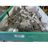 A collection of silver-plated flatware, predominantly Danish, to include; table forks, dessert fork,