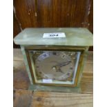 An onyx cased Elliott mantel clock, with retailers mark for W.H May, Nottingham.