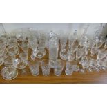 An extensive collection of 20th Century clear cut glasswares, to include decanters, jugs, tumblers,