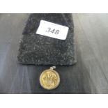 A 1904 half sovereign mounted pendant, weight approx.
