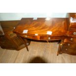 A good quality Reprodux Bevan Funnel mahogany side table, having two single drawers.