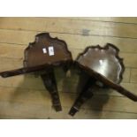 A pair of late 19th/early 20th Century stained wooden wall brackets,