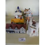 A mixed lot comprising ten various model buildings,