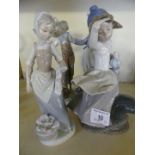 A mixed lot comprising a Lladro figure of girl with scarecrow,