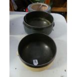John Ablitt (20th Century) three studio pottery bowls, to include two twin handled examples,