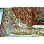 A red ground Keshan rug, 2.3x1.