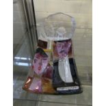 A Dartington crystal Galileo clear glass plaque together with a further art glass ashtray (2)