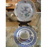 A mixed lot comprising 19th Century Chinese export cup decorated with various figures together with