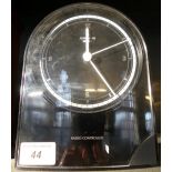 A contemporary Junghans Mega radio controlled mantel clock, with arch top,