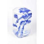 A Japanese porcelain blue and white jubako bento box The four section box,