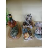 A group of 20th Century Naples Capodimonte ornaments comprising a boy with ducks,