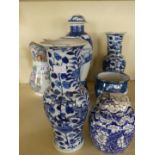 A mixed lot of Chinese and English ceramics to include a pair of baluster vases,