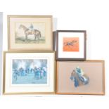 A collection of equestrian prints and pi