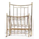 A Victorian brass single bed