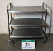 A 3-Tier Stainless Steel Kitchen Trolley