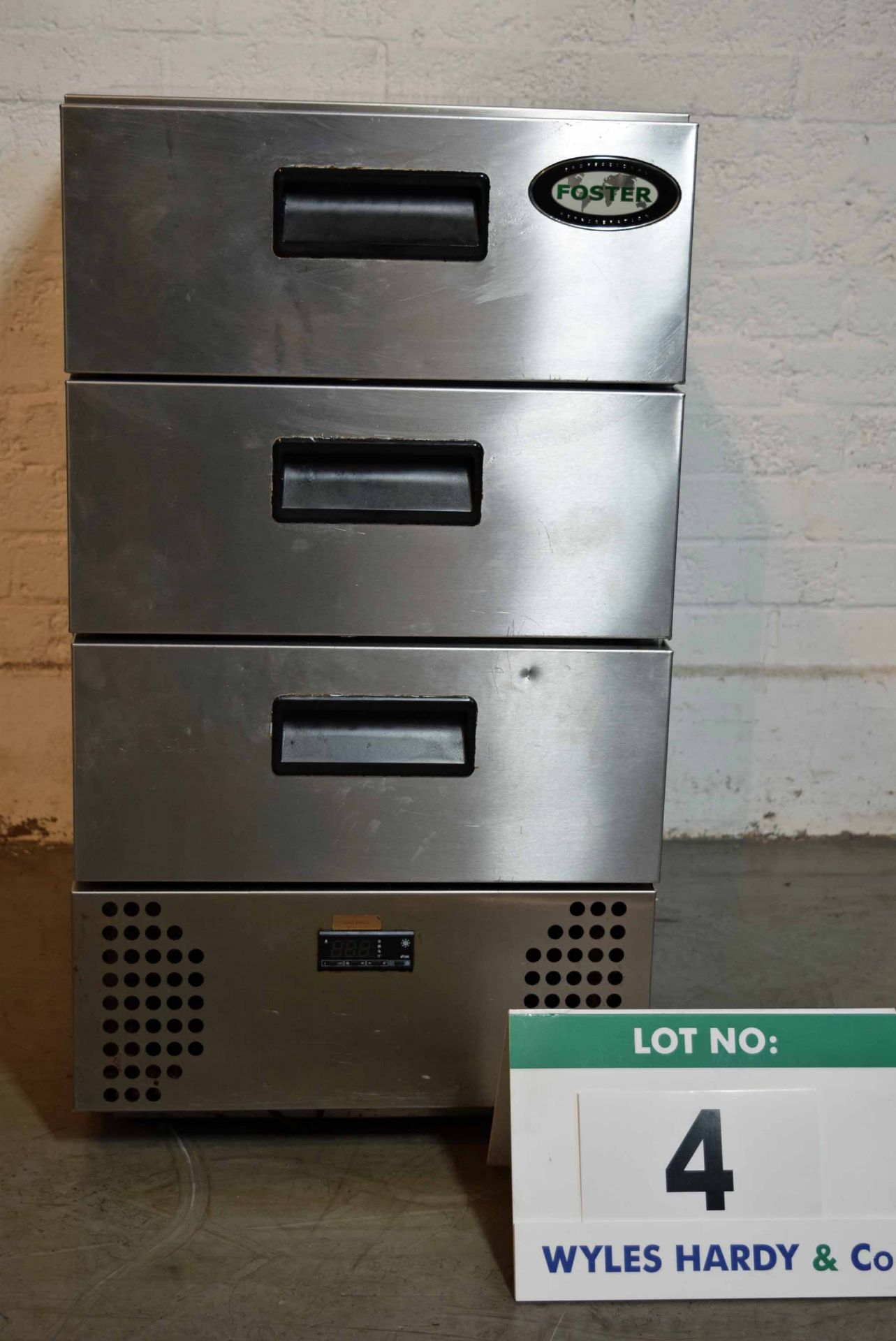 A FOSTER HR121D Stainless Steel Refrigerated 3-Drawer Chiller Cabinet