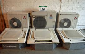 A MITSUBISHI Air Conditioning System complete with Three CeilingCassette Units, Two Conderser