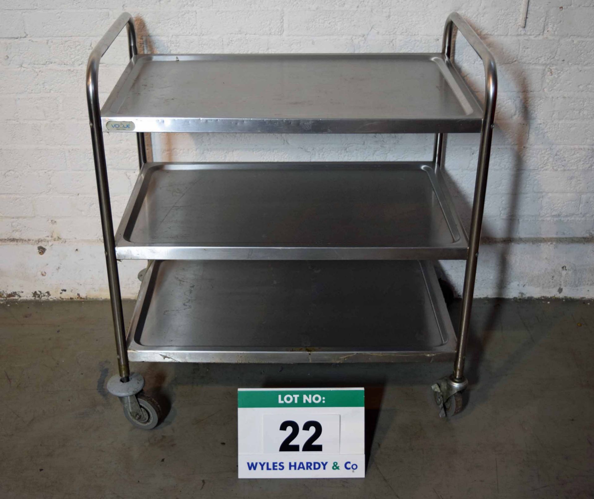 A 3-Tier Stainless Steel Kitchen Trolley
