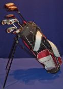 A WILSON Deep Red Junior Golf Set including Lightweight Golf Bag with Back-Pack Harness & Spring Leg