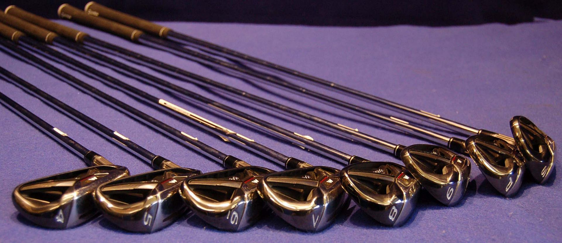 A Set of Eight TAYLORMADE M2 2016 Left Handed Irons (4-SW) all on FST REAX STEEL Flex-R Chromed