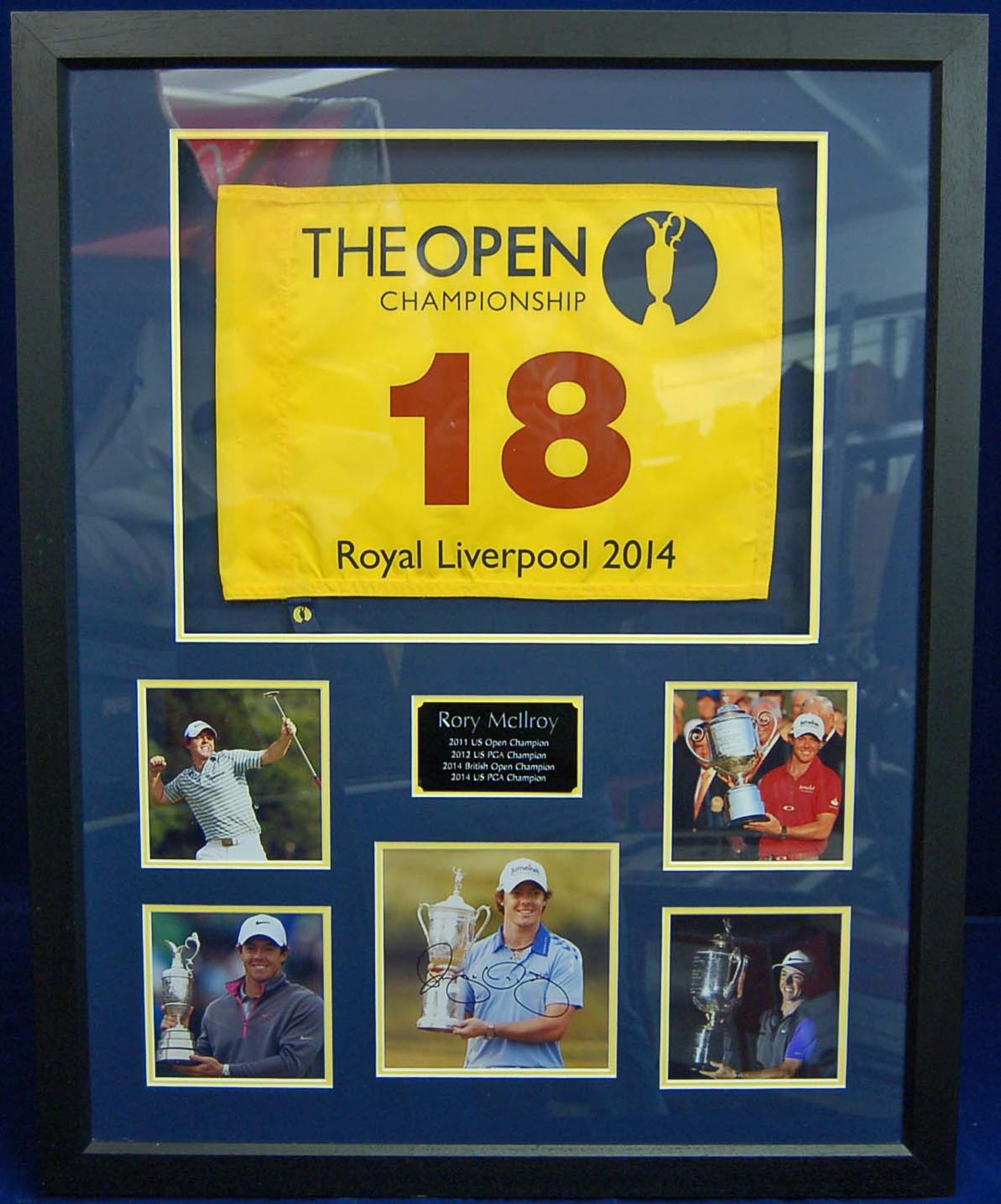 A 99cm x 78cm Framed & Glazed Display commemorating Rory McIllroy's Victories in the 2011 US Open