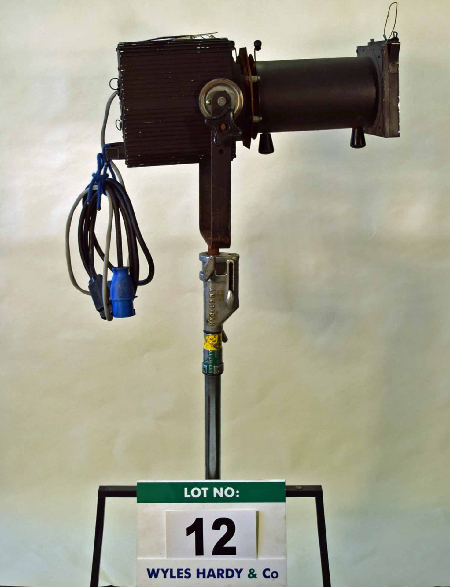 A CCT Silhouette 1000 Watt AXAIL Follow Spot Lantern with Manual IRIS, Colour Changer and Gobo