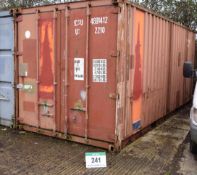 A 20ft x 8ft Steel Shipping Container with Barn Doors (As Photographed) (Method Statement Required