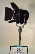 An LTM LT 2000 Watt FRESNEL Light with Barn Doors Mounting Bracket and Spigot