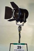 An LTM LT 2000 Watt FRESNEL Light with Barn Doors Mounting Bracket and Spigot