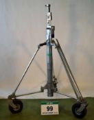 A MATTHEWS Super-Crank Heavy Duty Double Extending (5ft -12ft) Lighting Stand with Pneumatic Wheels