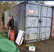 A 20ft x 8ft Steel Shipping Container with Barn Doors (As Photographed) (Method Statement Required