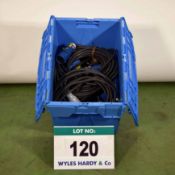 A Box of Assorted Mains Cables and Distribution Boxes (As Photographed)