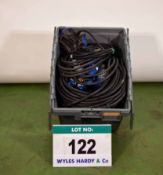 A Box of Assorted Mains Cables and Y Cables (As Photographed)