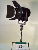 An LTM LT 2000 Watt FRESNEL Light with Barn Doors Mounting Bracket and Spigot