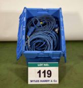 A Box of Assorted Mains Cables and Distribution Boxes (As Photographed)