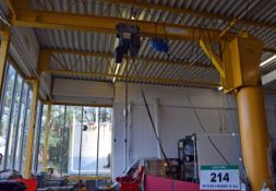 A 750Kg 12ft Radial Arm JIB Crane with DONATI DMK3 Electric Hoist with Pendant Control Chain Block