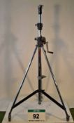 A MANFROTTO Double Extending (6ft - 12ft) Light Stand with Hand Crank Mechanism and Castor Feet