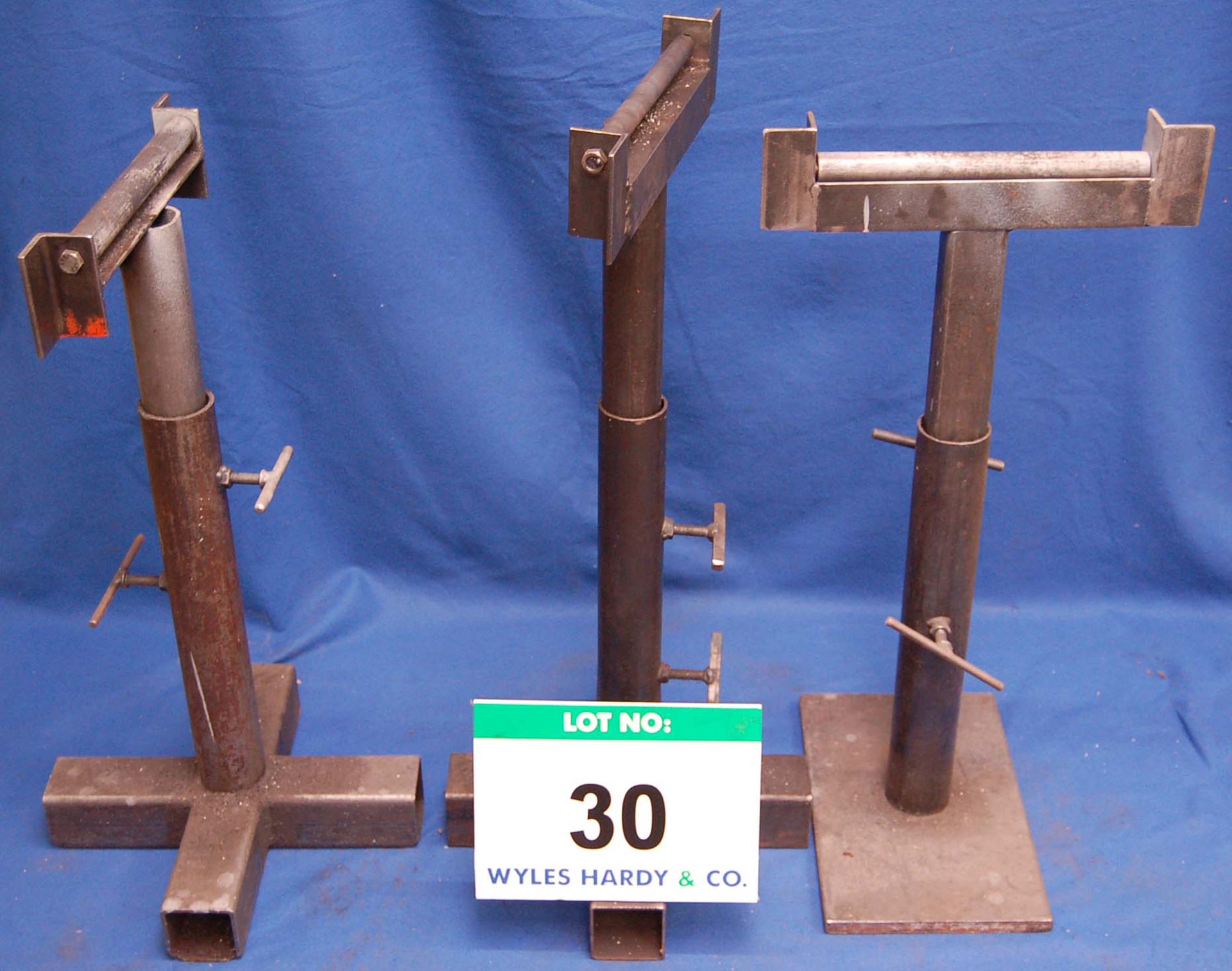 Three Height Adjustable Roller Topped Stands