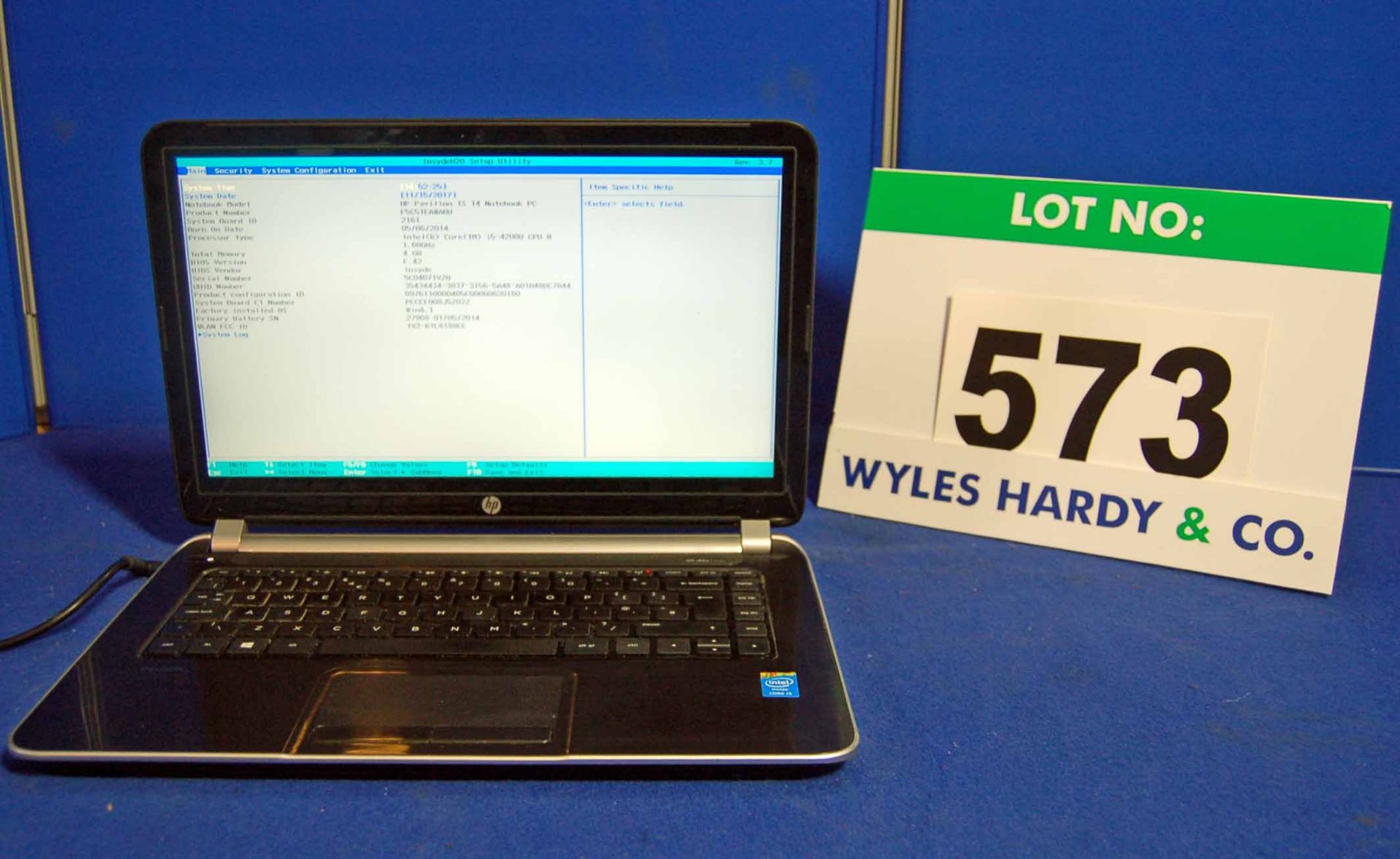 A HEWLETT PACKARD Pavilion TS14 Notebook Computer with INTEL Core i5 1.6Ghz Processor, 4.0GB RAM,