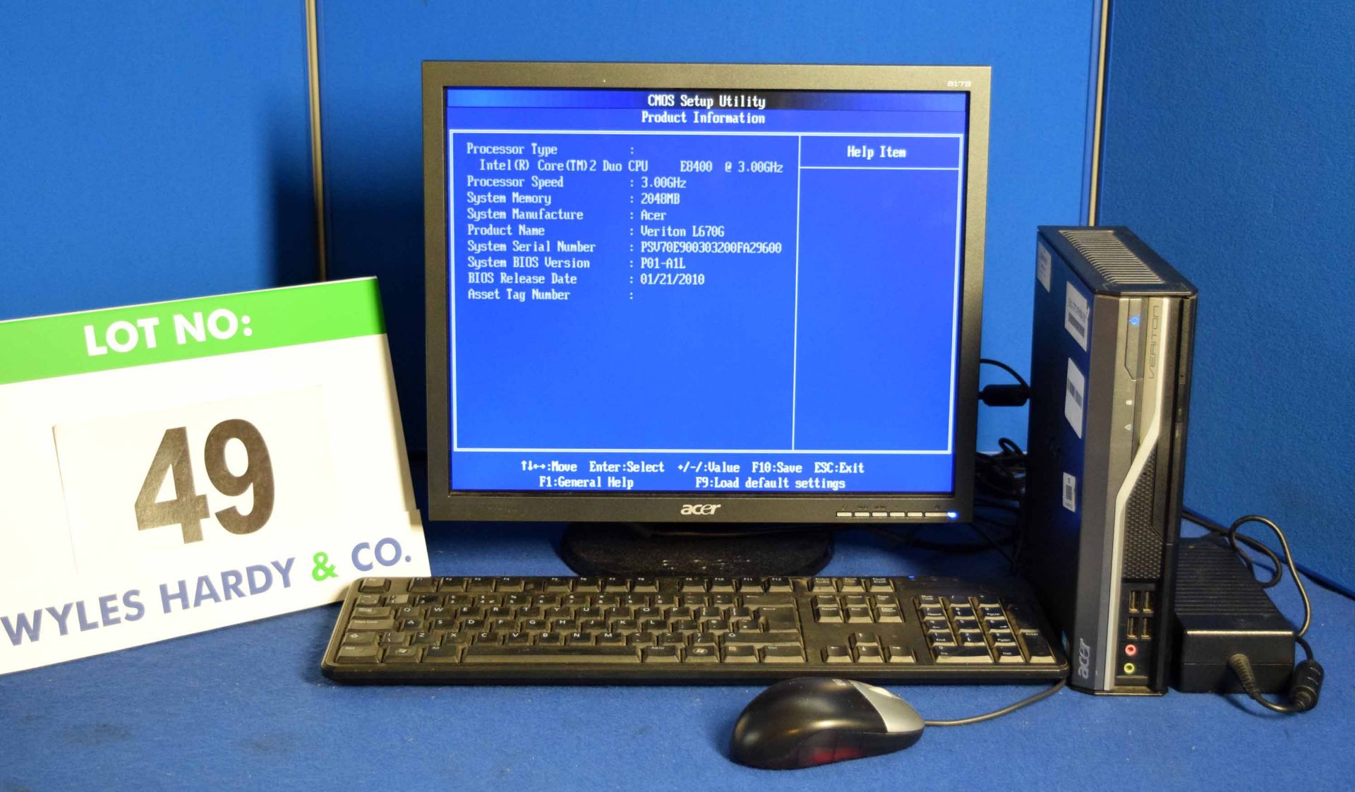 An ACER Veriton INTEL Core 2 Duo 3.0Ghz Small Form Personal Computer with 320GB Hard Disc Drive, 2.