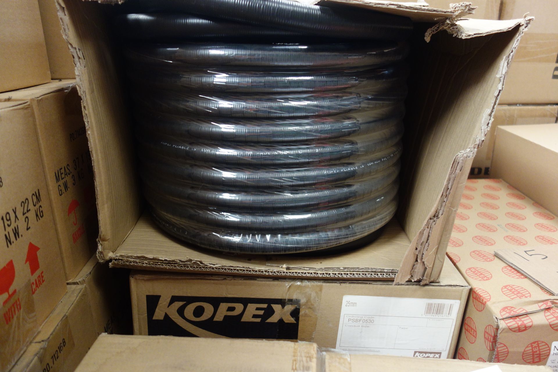 3 X Rolls Kopex 25MM Conduit PSBFO530 Pliable Low Acid PVC Black