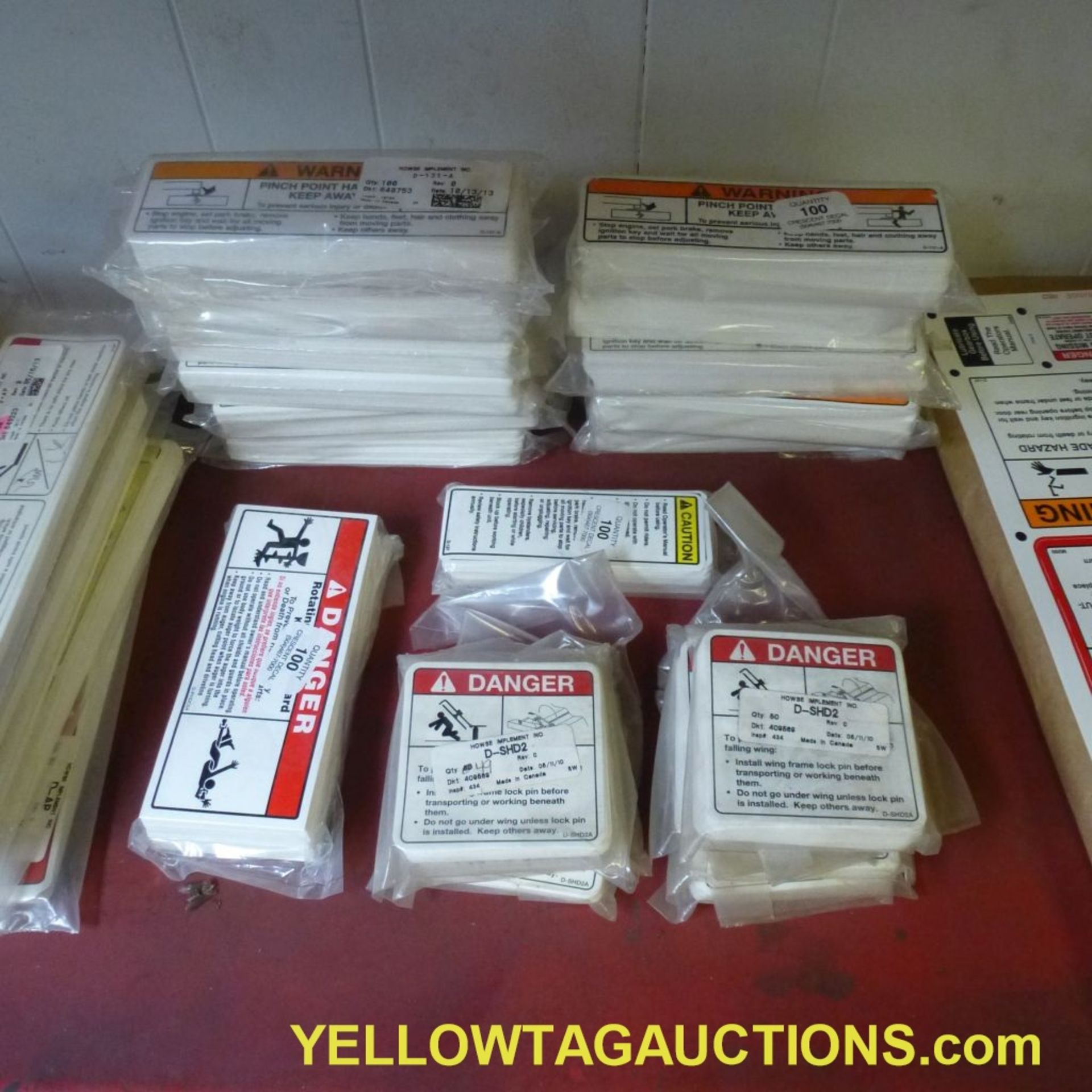 Lot of (4) Shelves of Caution/Danger Decals|Tag: 851 - Bild 24 aus 37