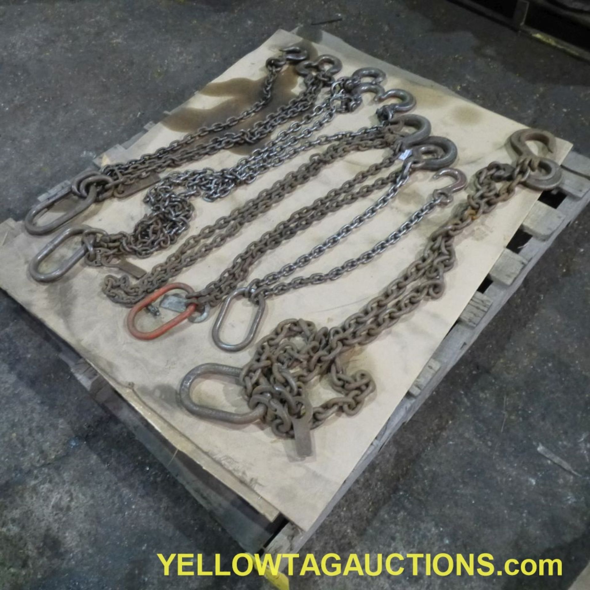 Lot of Assorted Lifting Chains and Hooks|Tag: 766